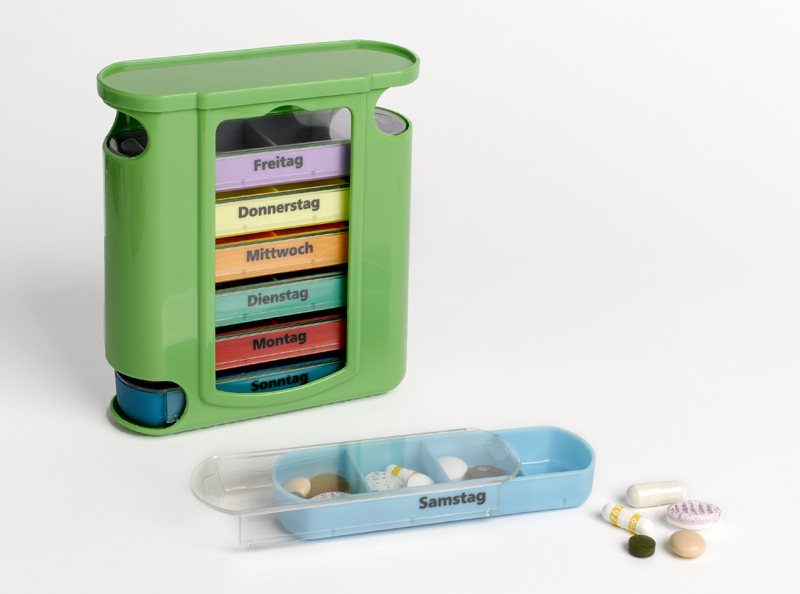 Tablettendose - 7-Tage-Spender - 4 Fächer/Tag